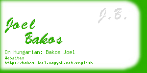 joel bakos business card